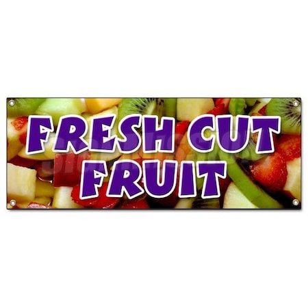 Signmission FRESH CUT FRUIT BANNER SIGN watermelon melon cantaloupe apple orange B-Fresh Cut Fruit